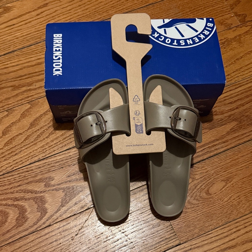 Birkenstock gray taupe Madrid Big buckle